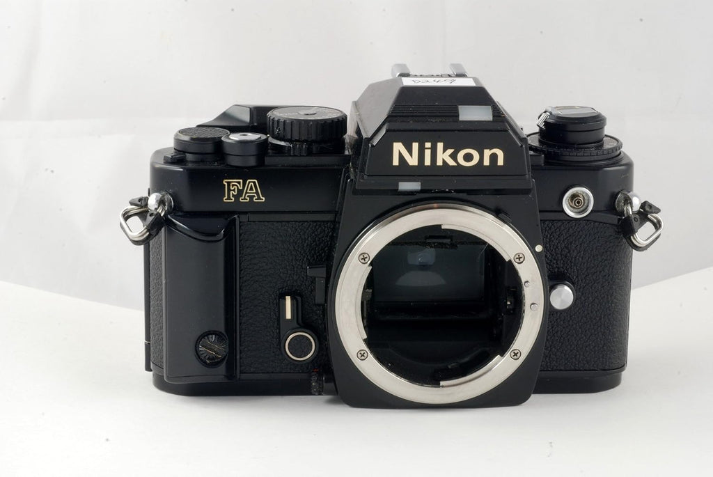 Black Nikon FA film camera; body only, no lens