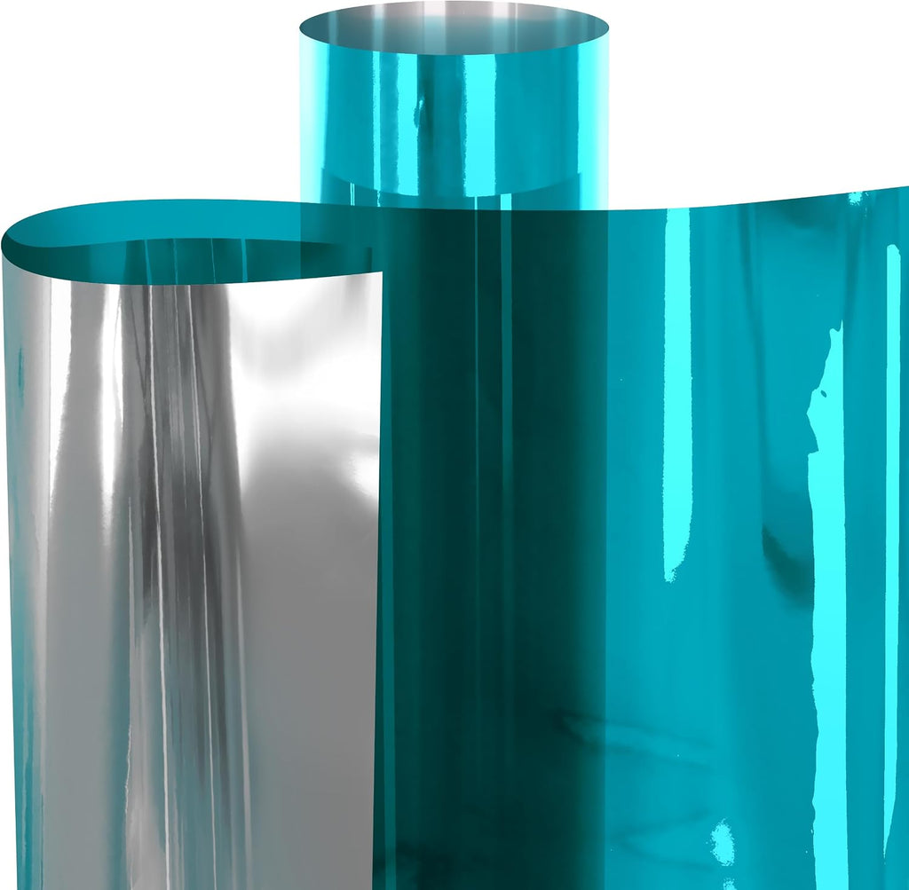VViViD One-Way Colorful Vinyl Window Tinting Sheets (50ft x 5ft, Blue Mirror Chrome)