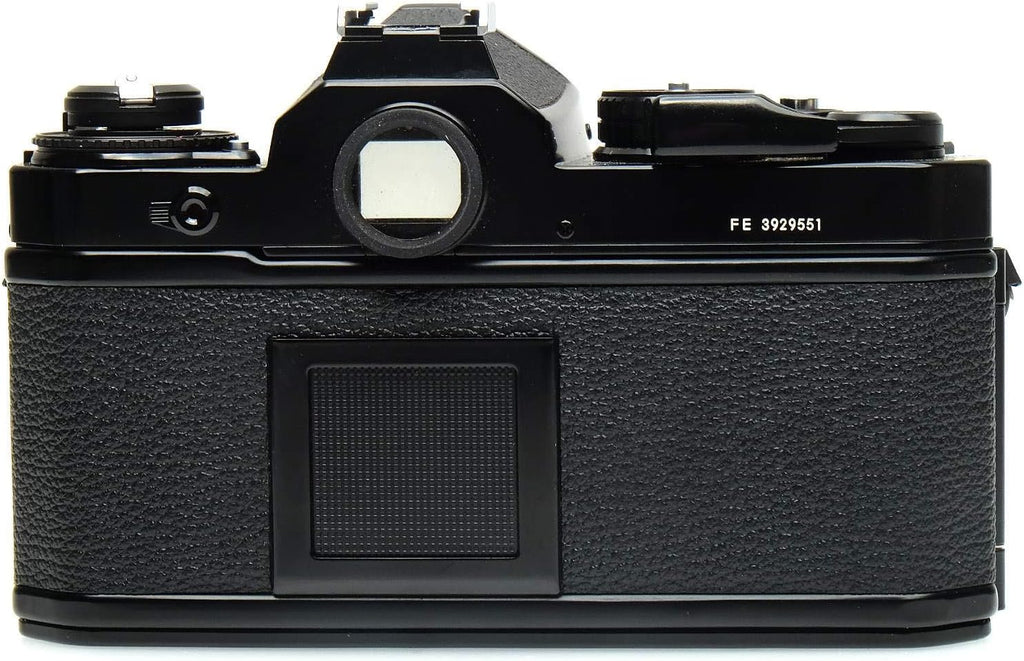 Black Nikon FE SLR film camera