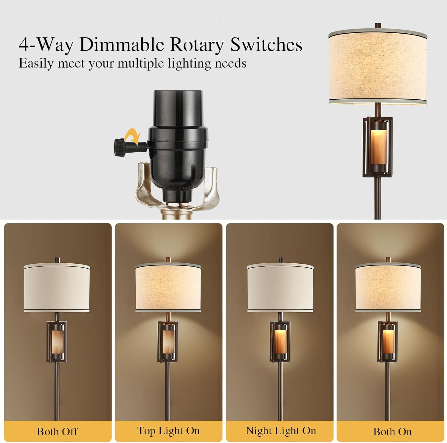 New - Same Matching Floor Lamp - 63'' Floor Lamp & 25'' Table Lamp Set of 2