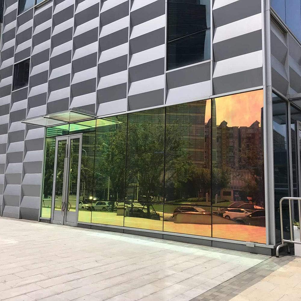HOHOFILM Chill Window Film Chameleon Color Rainbow Effect Window Glass Tint Self Adhesive Decorative Tint for Residential & Buildings Glass 54' X98FT roll