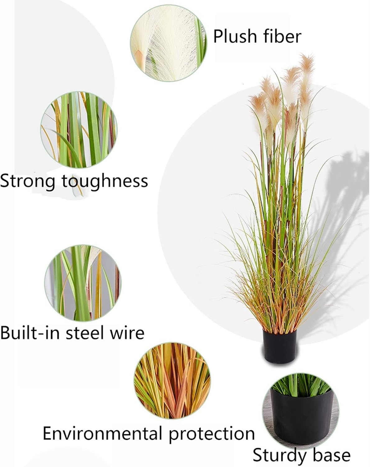 Artificial Flowers Artificial Flowers Fake Plant Dried Flowers Arrangements Artificial Faux Reed Flower Stems Bunch Home Decorations Artificial Flowers for Outdoors