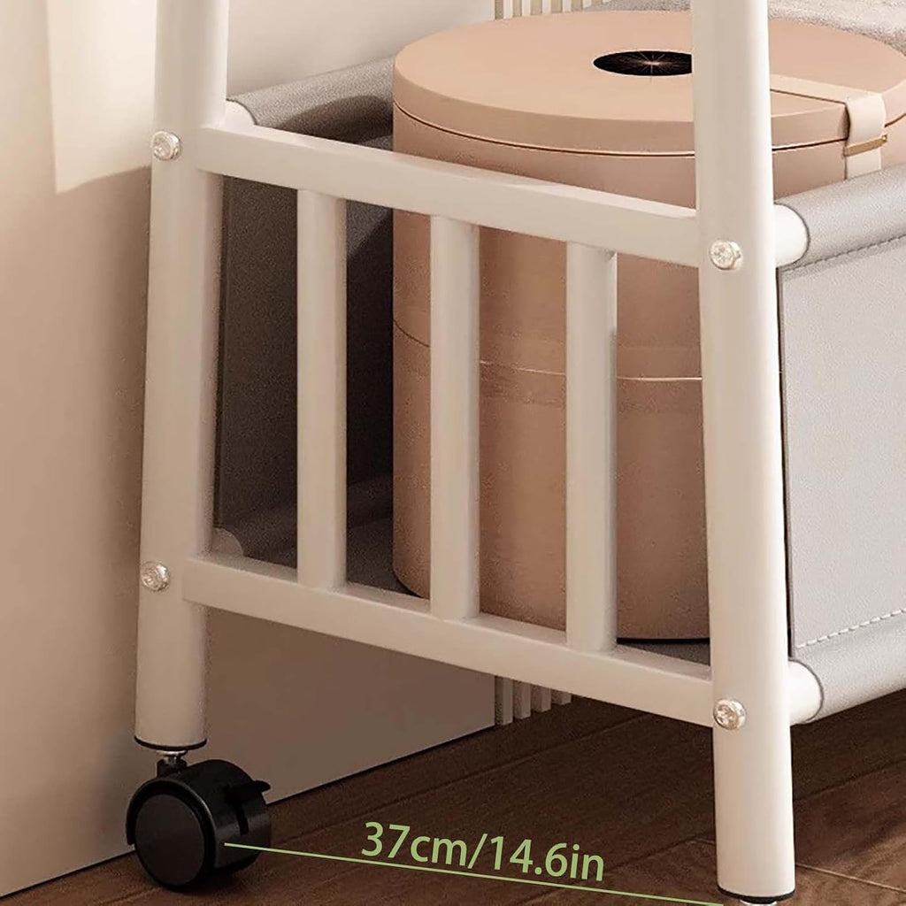Rolling Clothes Rack with Storage Shelf, Heavy-Duty Metal Garment Rack with Wheels, Freestanding Clothing Organizer for Hanging Shirts, Pants, Dresses, Coats & Bags