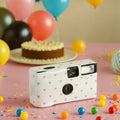 Weddingstar Disposable Camera with Flash - Single Use 35mm Film Camera for Wedding or Party Favors - Silver Hearts (10 Pack)