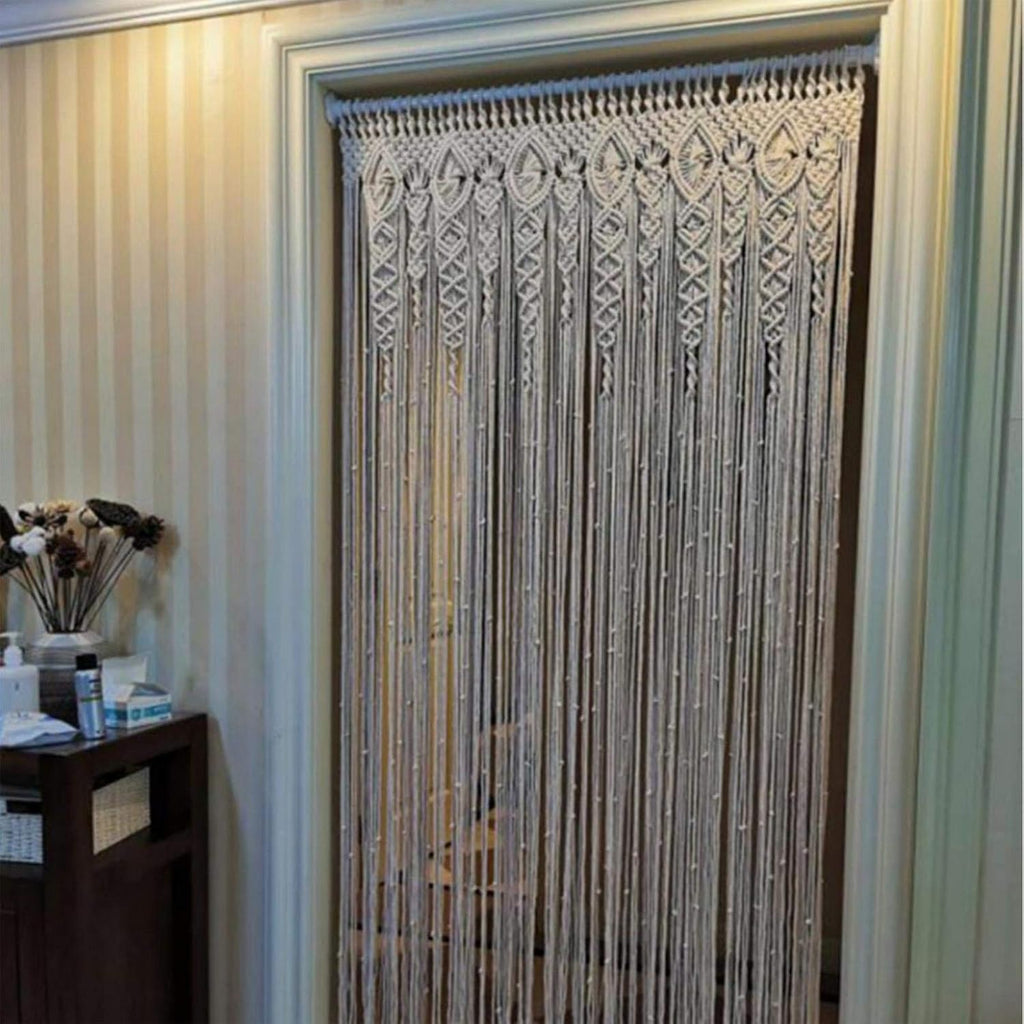 Macrame Macrame Curtain Tapestry Macrame Wall Hanging Woven Tapestry for Room Divider Window Door Curtains Wedding Background Home Decor (130 * 180cm)