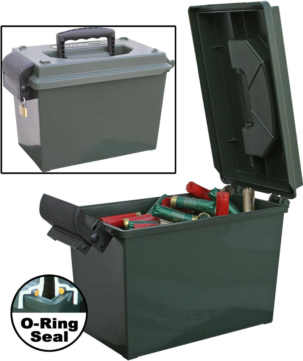 MTM SDB-0-11 Sportsmen's Dry Box, O-Ring Sealed, Heavy Duty Latch, Lockable, Crush-Proof, USA Made, Forest Green (Pack of 4)