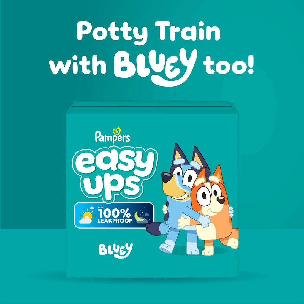 Pampers Easy Ups Pull On Training Underwear Girls, 4T-5T, 2 Month Supply (2 x 104 Count) with Sensitive Water Based Baby Wipes 12X Multi Pack Pop-Top and Refill (1008 Count)