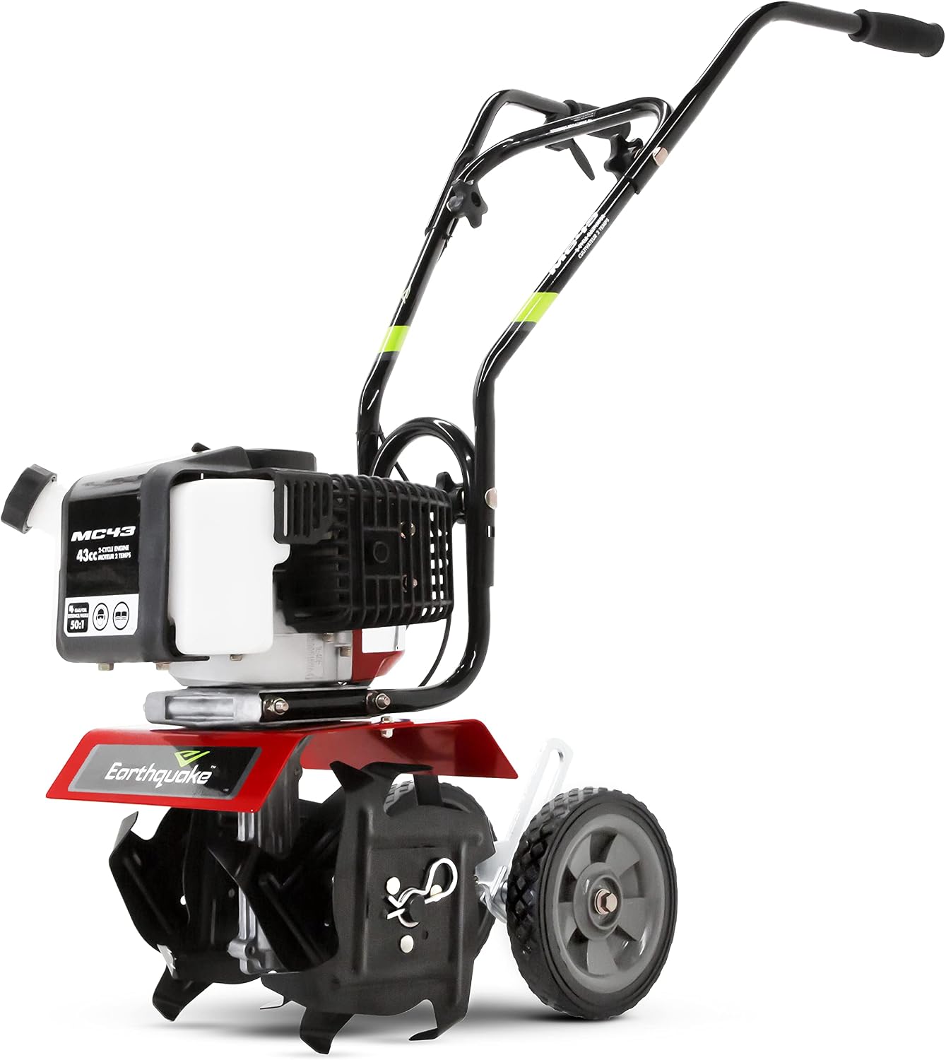 Earthquake MC43 Cultivator, 43cc 2-Cycle Viper Engine, 6-10' Adjustable Width, 8' Max Depth, Overhand Handlebars, Lightweight, U.S. Based Customer Service
