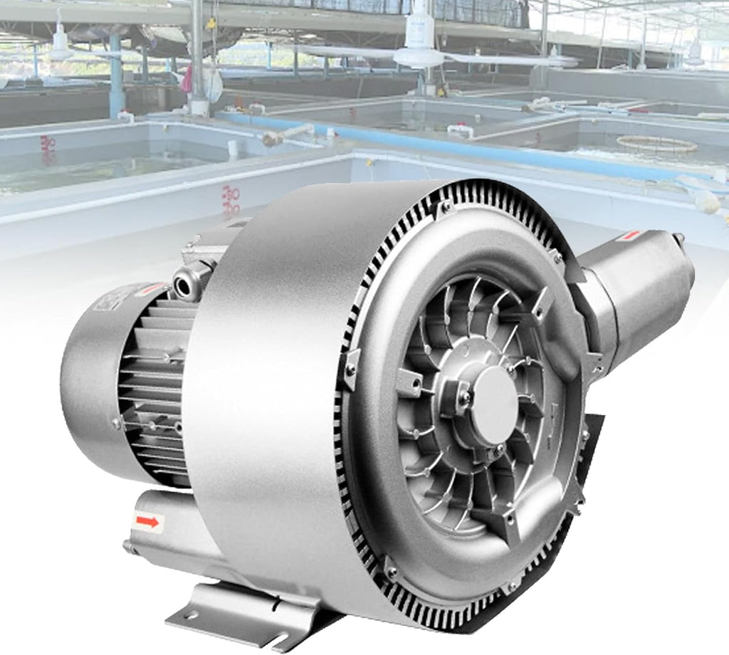 Industrial Dual Stage Vortex Fan, Electric Regenerative Blower for Aquarium Oxygenation, Workshop Ventilation, High Pressure Aluminum Unit,2200W/380V