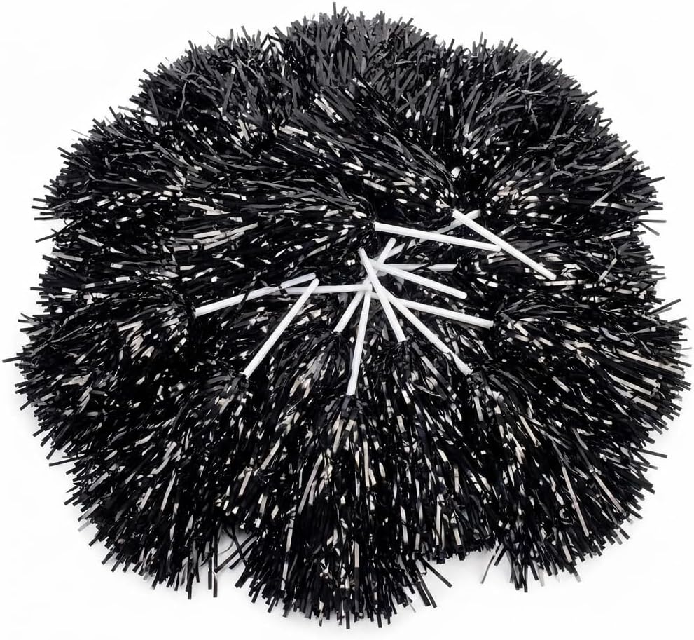 Anderson's Premium Metallic Black Foil School Spirit Shakers, Cheerleader Pom Poms, Sports Fan, Football, Basketball, Homecoming, Squad, Team, Party, Dance Club, Performance, Celebration Pack of 100