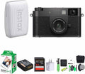 FUJIFILM X Half Premium Compact Digital Camera (Charcoal Silver) Bundle with Fuji Link 3 Smartphone Printer (Clay White) + Instax Mini Film + 64GB Memory Card + Flexible Tripod + Cleaning Kit + More