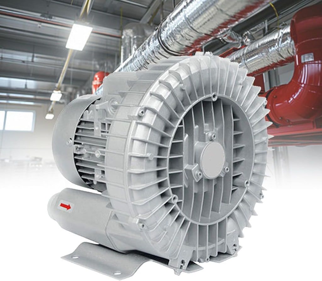 Single/Three Phase Vortex Ring Blower,Regenerative Blower Vacuum Pump 220V/380V Side Channel Blower,Industrial Vacuum Pump,Electric Air Pump,for Factory Ventilation Dust Removal(250W/220V)