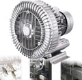 Regenerative Blower, Single Phase Blower, High Pressure Vortex Ring Blower, Industrial Vacuum Pump, for Blowing Or Suction of Air for Aeration of Wastewater, Aquarium,2200W/2.95HP