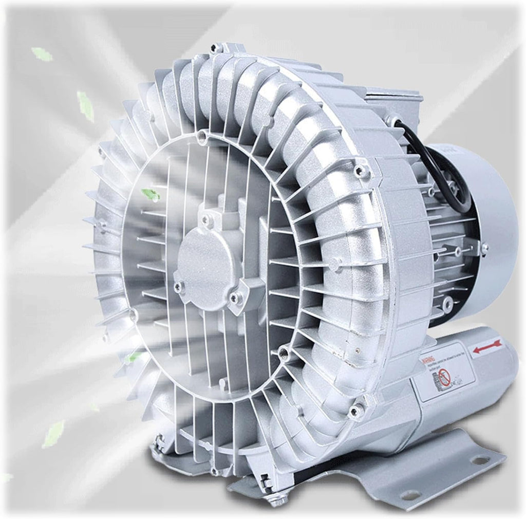 110V Vortex Ring Blower Industrial Regenerative Blower strong centrifugal vortex fan Large Airflow Vacuum Pump 120W 250W 350W 750W for Aquaculture Pond Aeration(550W)