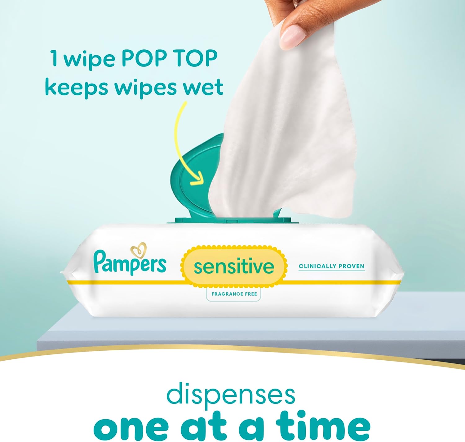 Pampers Easy Ups Pull On Training Underwear Girls, 2T-3T, 2 Month Supply (2 x 140 Count) with Sensitive Water Based Baby Wipes 12X Multi Pack Pop-Top and Refill (1008 Count)