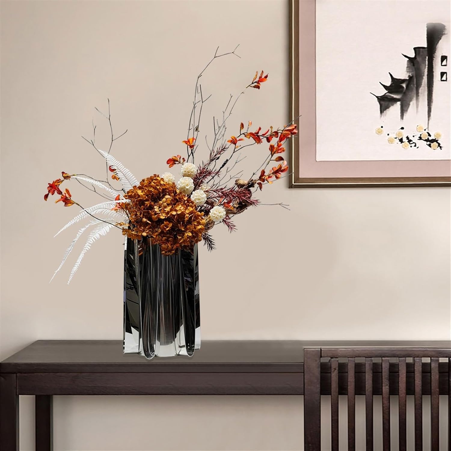 Faux Plants Simple Light Luxury Metal Florist Dried Flowers Simulation Flower Arrangement Hotel Table Centerpieces Ornaments Ornaments Spring Summer Decoration