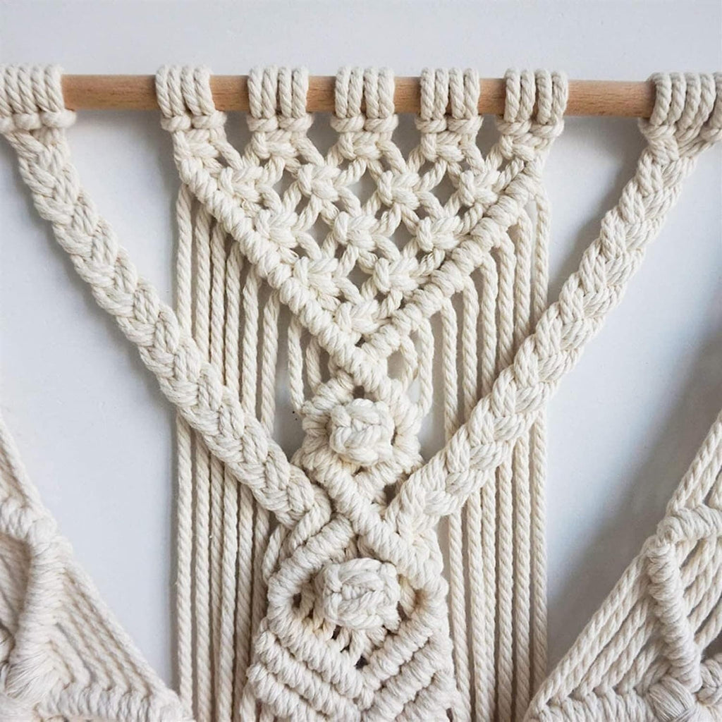 Modern Wall Decor Woven,Wall Hanging Art Tapestry, Wall Tapestry Macrame Wall Hanging Large Boho Decor Cotton Woven Macrame Wall Hanging Handmade with Tassel