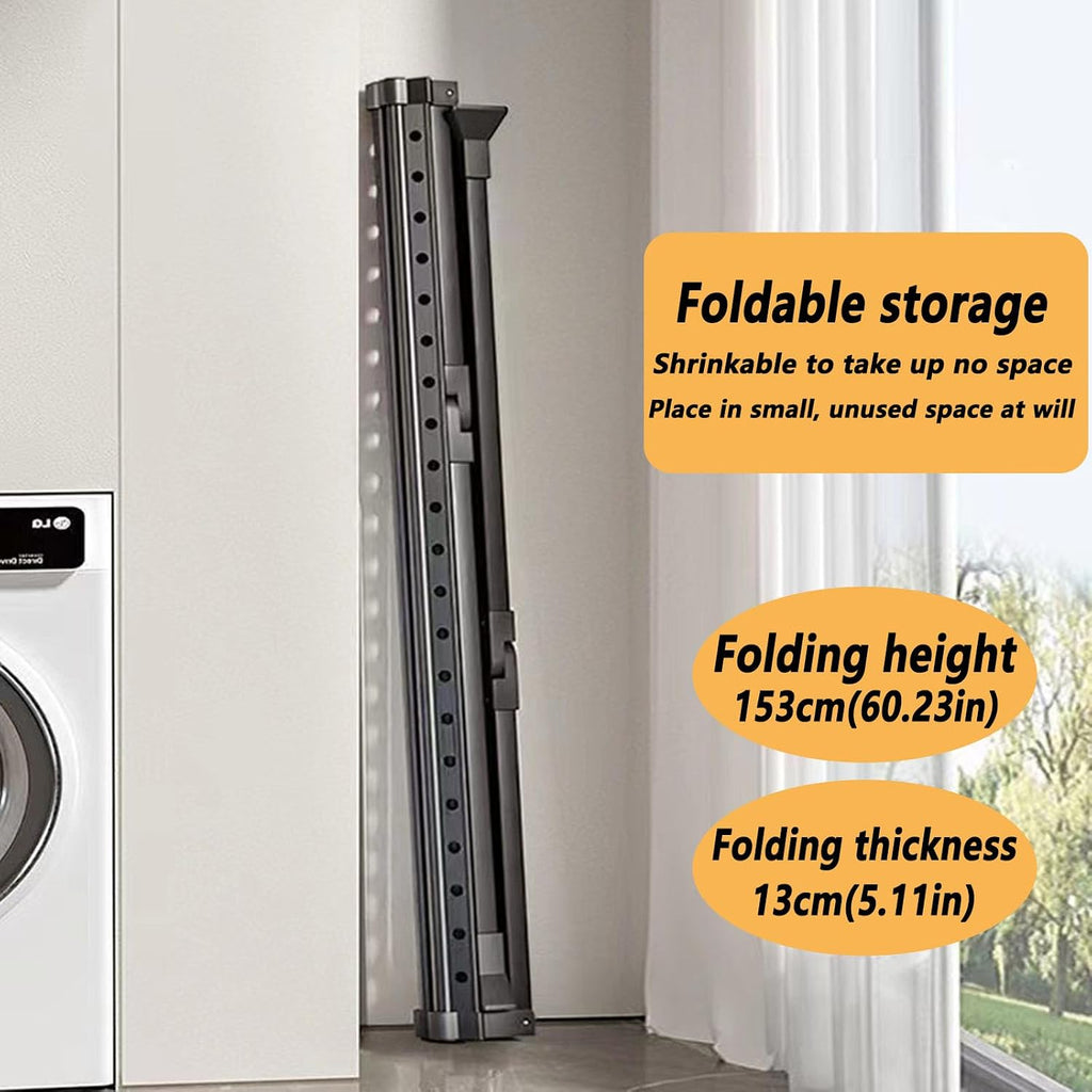 Foldable Freestanding Clothes Drying Rack, Portable and Extendable Clothing Rack with Stable Structure for Hanging Clothes