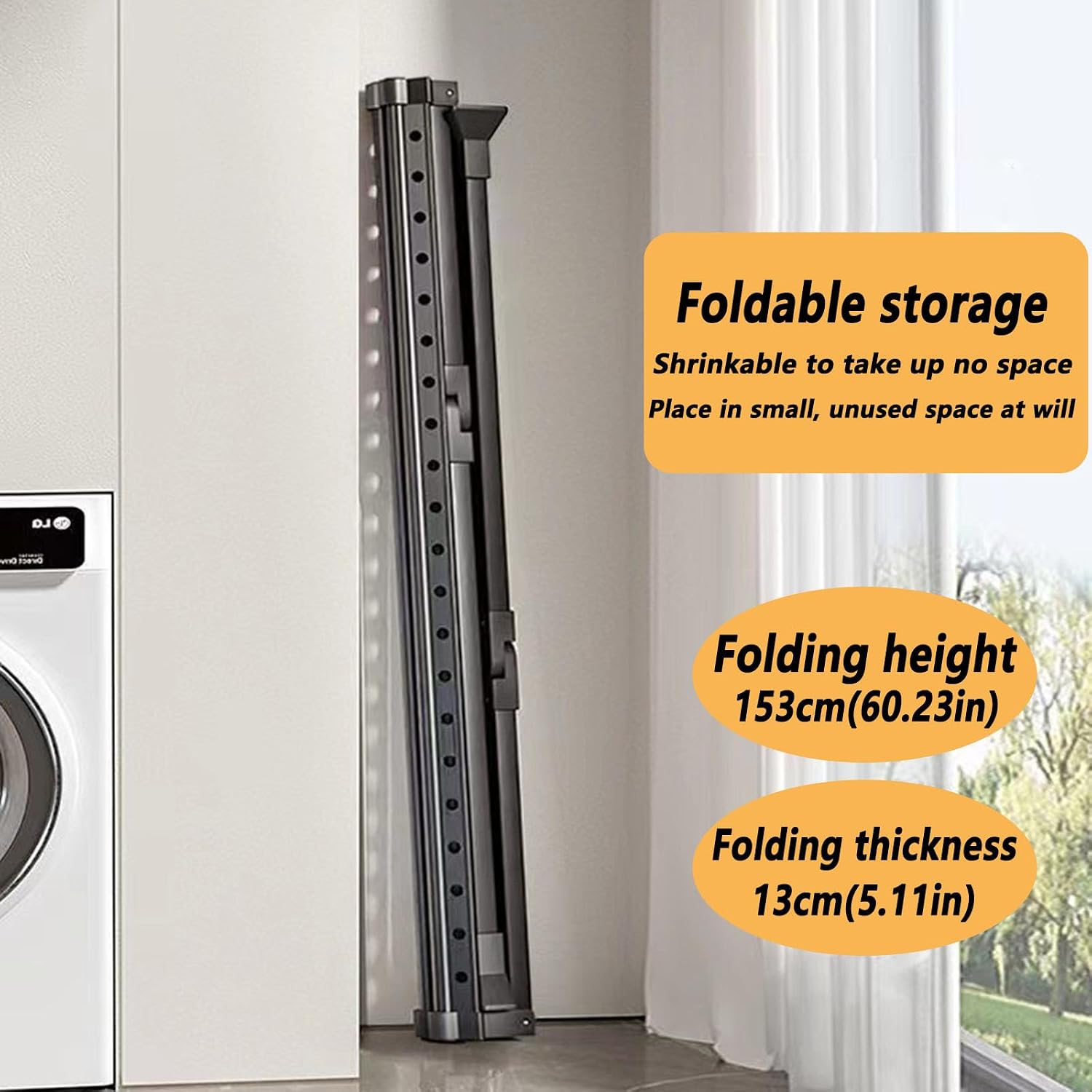 Foldable Portable Clothing Rack, Adjustable Laundry Drying Rack for Indoor and Outdoor Use, Ideal for Hanging Clothes and Shoes