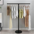 Clothes Rail Garment Rack Metal Clothing Rack with Top Shelf, Garment Rack Boutique Rolling Display Rack Closet Organizer for Hanging Clothes, Black (B)-100x130cm
