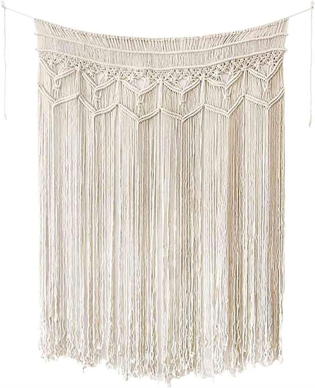 Modern Wall Decor Woven,Wall Hanging Art Tapestry, Macrame Wall Hanging Boho Tapestry Fringe Wall Decor Woven Home Decoration for Apartment Living Room Bedroom Gallery (Beige)