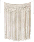 Modern Wall Decor Woven,Wall Hanging Art Tapestry, Macrame Wall Hanging Boho Tapestry Fringe Wall Decor Woven Home Decoration for Apartment Living Room Bedroom Gallery (Beige)
