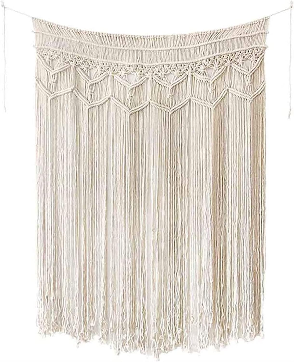 Modern Wall Decor Woven,Wall Hanging Art Tapestry, Macrame Wall Hanging Boho Tapestry Fringe Wall Decor Woven Home Decoration for Apartment Living Room Bedroom Gallery (Beige)