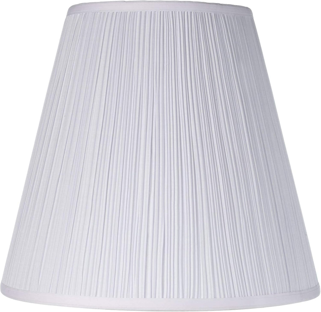 9' Top x 16' Bottom x 14 1/2' High x 14 3/4' Slant Lamp Shade (Pre-Assembled) Replacement Set of 2 Large White Ivory Mushroom Empire Round Traditional Fabric Pleated Spider Harp Finial - Springcrest