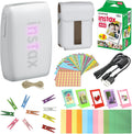 Bundle with Compatible Fuji Mini Link 3 Smartphone Printer Clay White + Fuji Film Value Pack 20 Sheets Accessories Bundle with Album + 5 Plastic Desk Frames + Paper & Sticker Frames (Clay White)