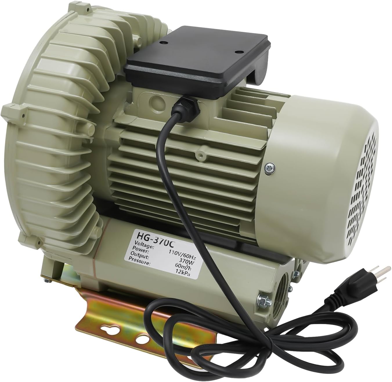 Futchoy Air Pump Blower, 110V 370W High Pressure Industrial Air Pump Blower with High Efficiency Saving Electricity, for Aquarium Pond Fish Tank