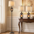 New - Same Matching Floor Lamp - 63'' Floor Lamp + 25'' Lantern Table Lamps Set of 2