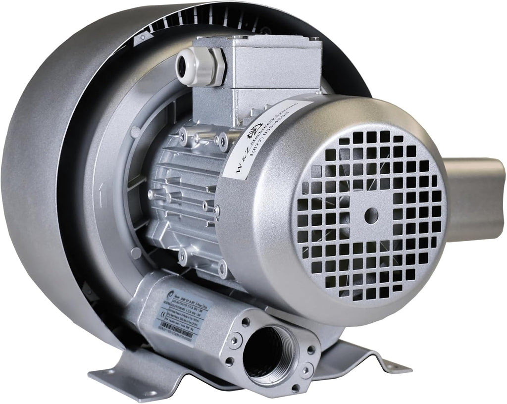 2.75 Hp Industrial Regenerative Blower 220V-480V/3Phase, 106CFM, 124' H2O Press. Goorui-USA GHBH 002 34 2R4