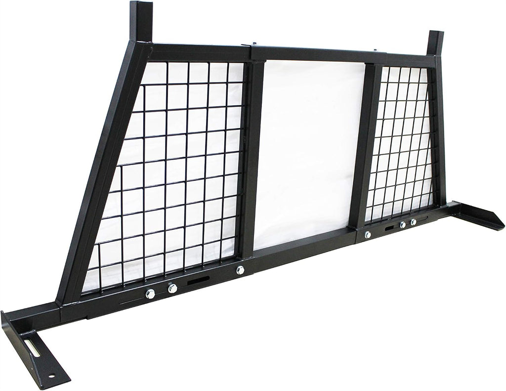 MaxxHaul Adjustable Truck Headache Rack - Fits 62' to 76.5' Beds - No-Drill Bolt-On Stake Pocket Mount - Steel Grid Screen (50257)