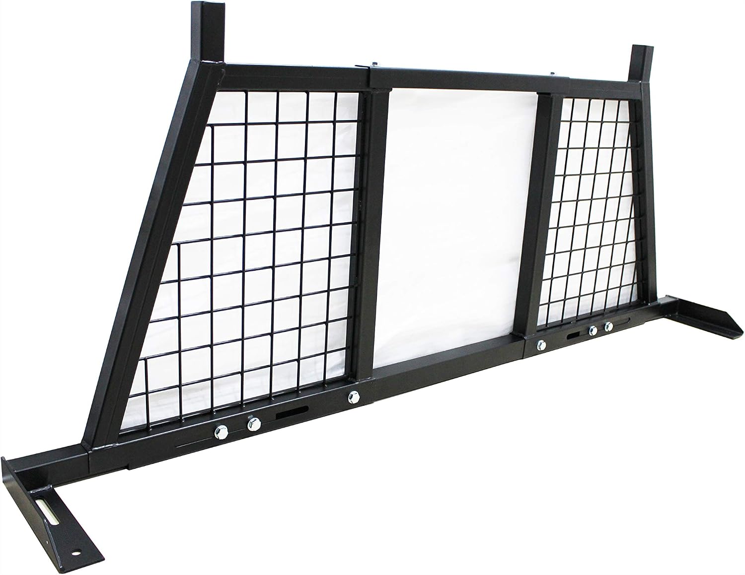 MaxxHaul Adjustable Truck Headache Rack - Fits 62' to 76.5' Beds - No-Drill Bolt-On Stake Pocket Mount - Steel Grid Screen (50257)