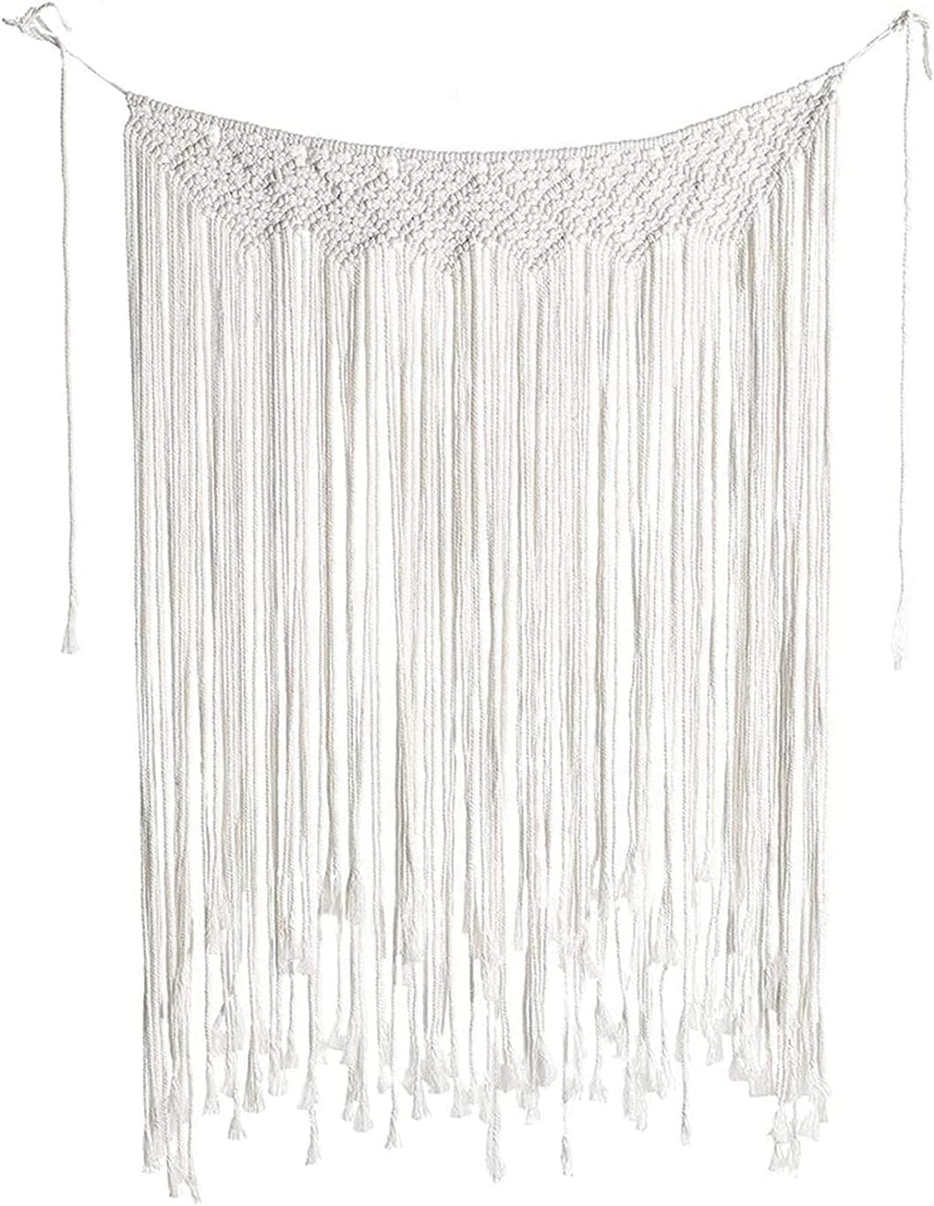 Modern Wall Decor Woven,Wall Hanging Art Tapestry, Macrame Wall Hanging Tapestry Beige Long Fringe Tassel Garland Banner Shabby Chic Bohemian Woven Tapestry for Home (Beige)