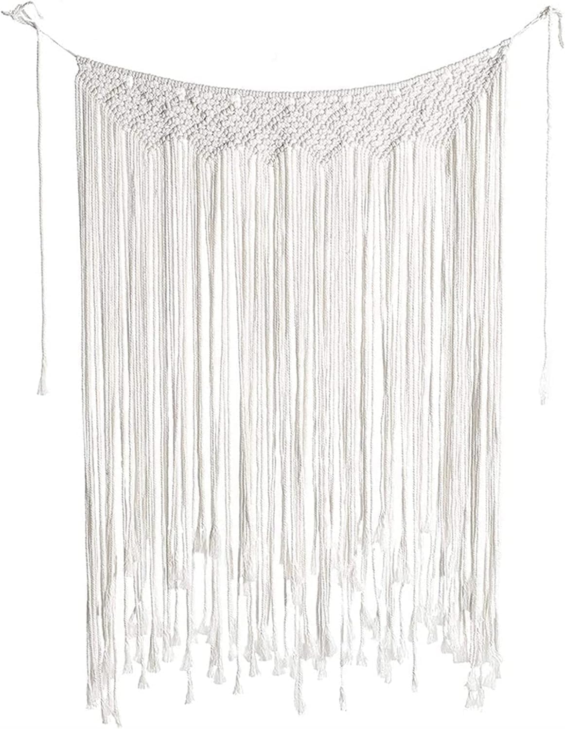 Modern Wall Decor Woven,Wall Hanging Art Tapestry, Macrame Wall Hanging Tapestry Beige Long Fringe Tassel Garland Banner Shabby Chic Bohemian Woven Tapestry for Home (Beige)