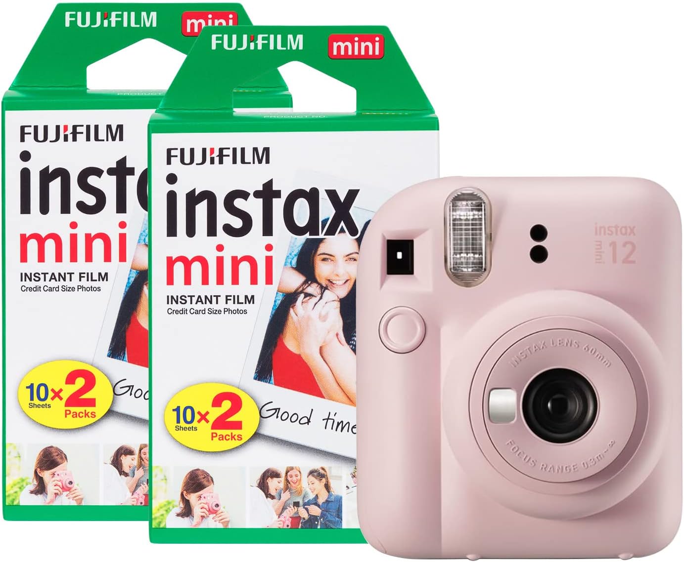 Fujifilm Instax Mini 12 Instant Camera with 40 Shot Film Pack - Blossom Pink