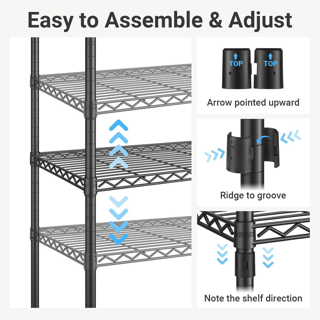 VIPEK V40 Heavy Duty Clothes Rack, 1110lb Capacity Sturdy Metal Garment Rack, Clothing Rack with 6 Shelves & 4 Hang Rods, Adjustable Open Wardrobe Closet Organizer for Bedroom/Apartment/Retail, Gold