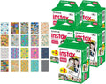 5X Fujifilm instax Mini Instant Film (100 Exposures) + 20 Sticker Frames for Fuji Instax Prints Travel Package