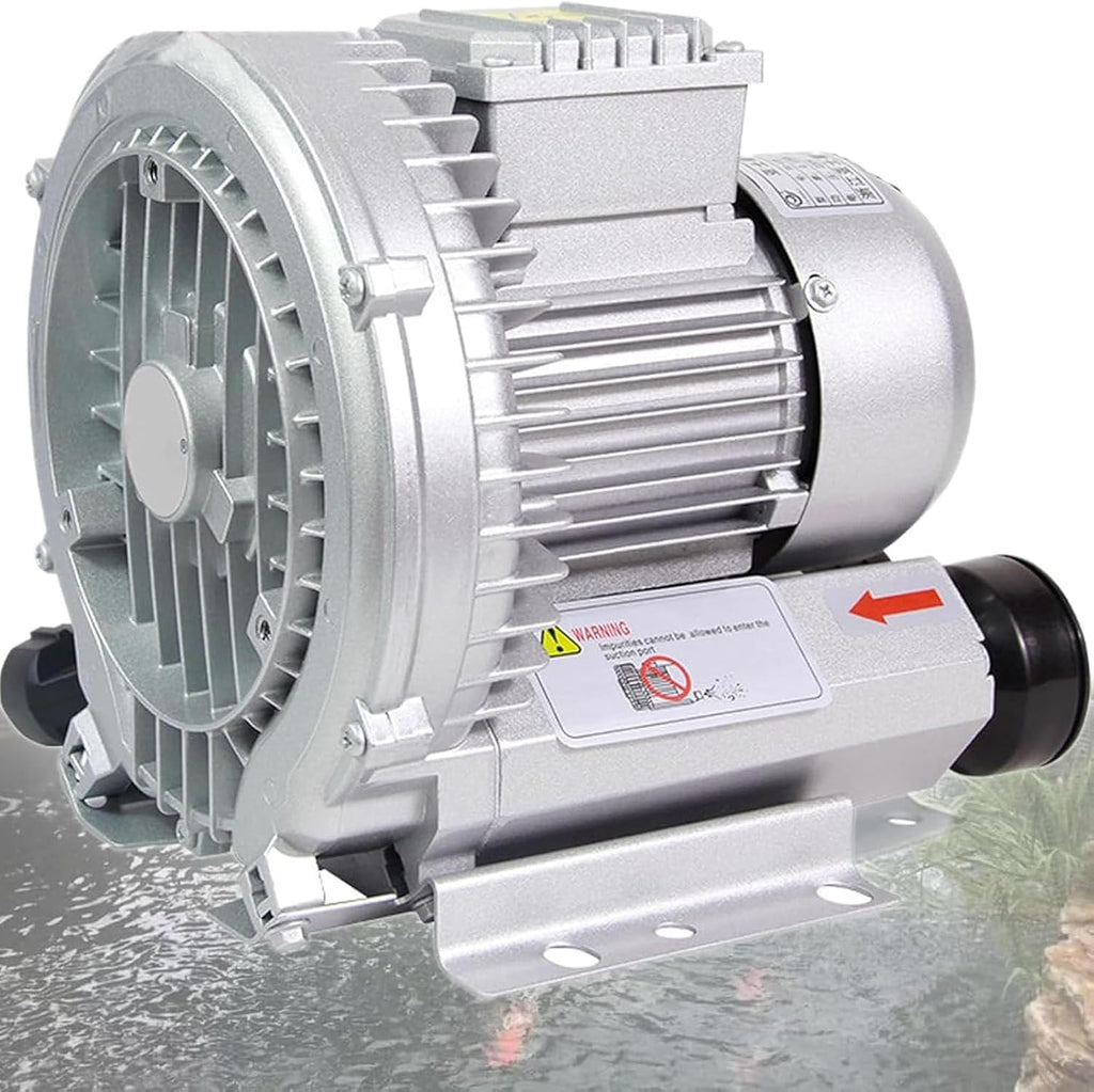 0.16-2.01HP Regenerative Blower,110V 50 Hz High-Pressure Industrial Vacuum Pump for Air Blowing Or Suction,Sewage Aeration Vortex Blower,Single Phase,Low Noise,550W/0.74HP
