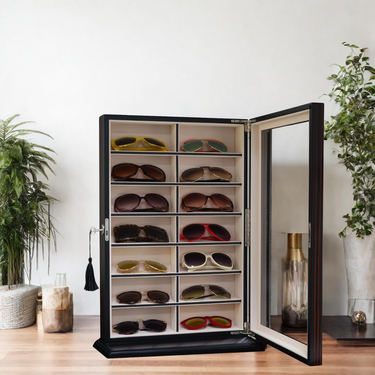 TIMELYBUYS Large Eyeglass Sunglass Glasses Display Case Storage Box Organizer