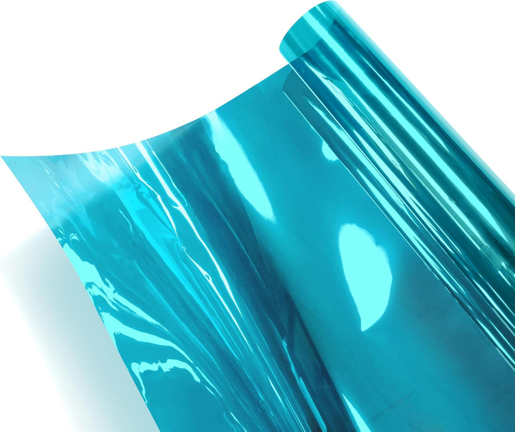 VViViD One-Way Colorful Vinyl Window Tinting Sheets (50ft x 5ft, Blue Mirror Chrome)