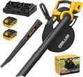 ZEGJAW 40V Cordless Leaf Blower & Vacuum, 3-in-1 Leaf Vacuum Mulcher with Bag, 360CFM 5-Speeds Brushless Battery Operated Leaf Blower for Lawn Care with 2 x 4.0Ah Battery & Charger Included
