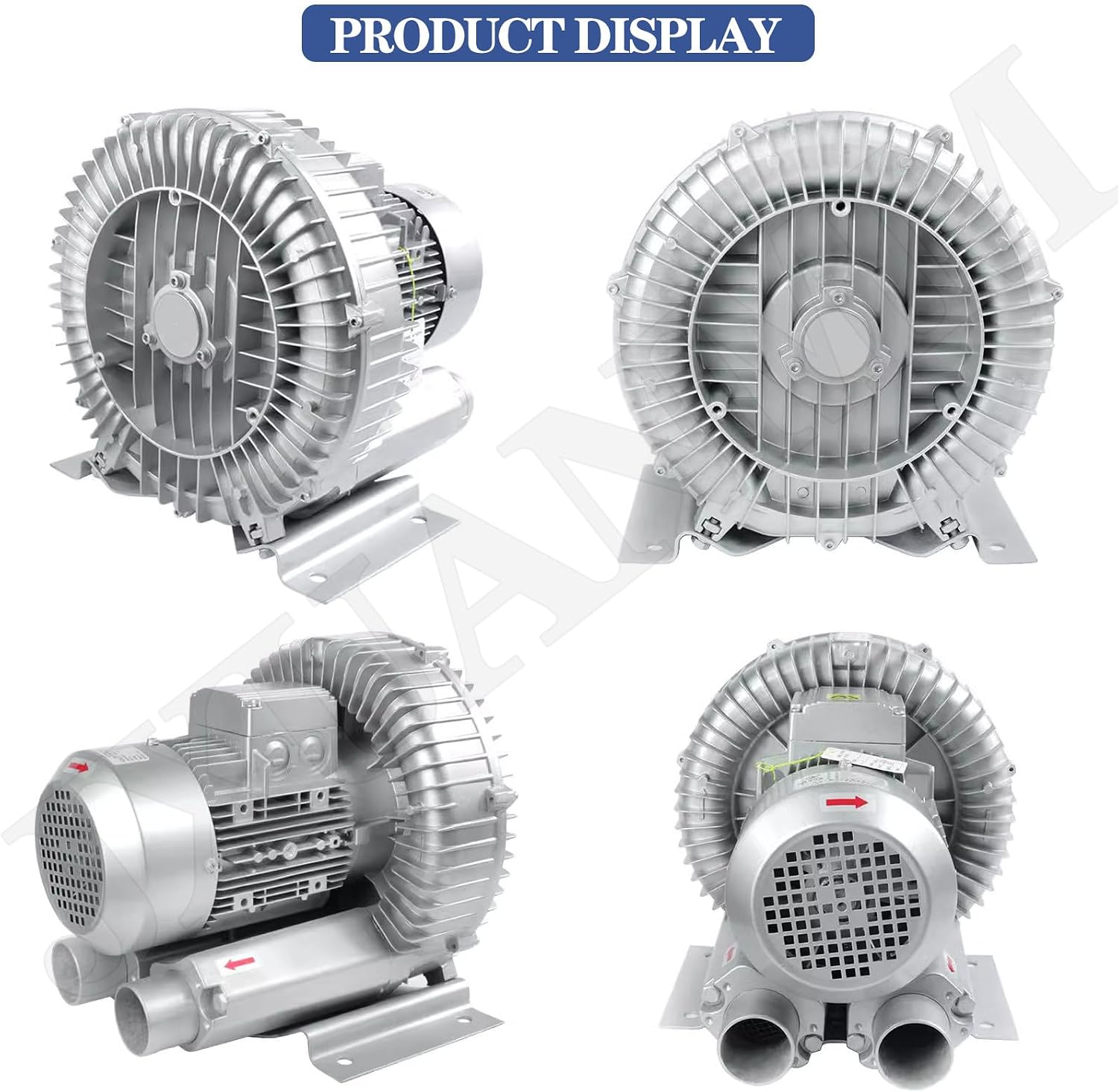 Regenerative Blower, Single Phase, 50Hz High-Pressure Vortex Ring Blower, Industrial Vacuum Pump for Air Blowing Or Suction for Sewage Aeration Aquarium Fish Pond 110V-1100W