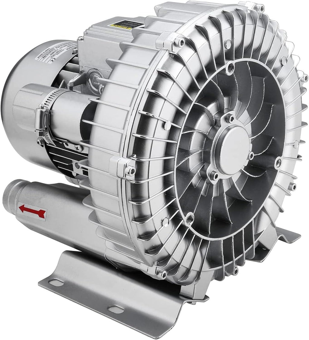 High Pressure Blower,Regenerative Single Phase,High-Pressure Industrial Vacuum Pump,Vortex,For Fish Ponds,Aquariums, Farms,0.16hp-2.01hp(550W/0.74HP)