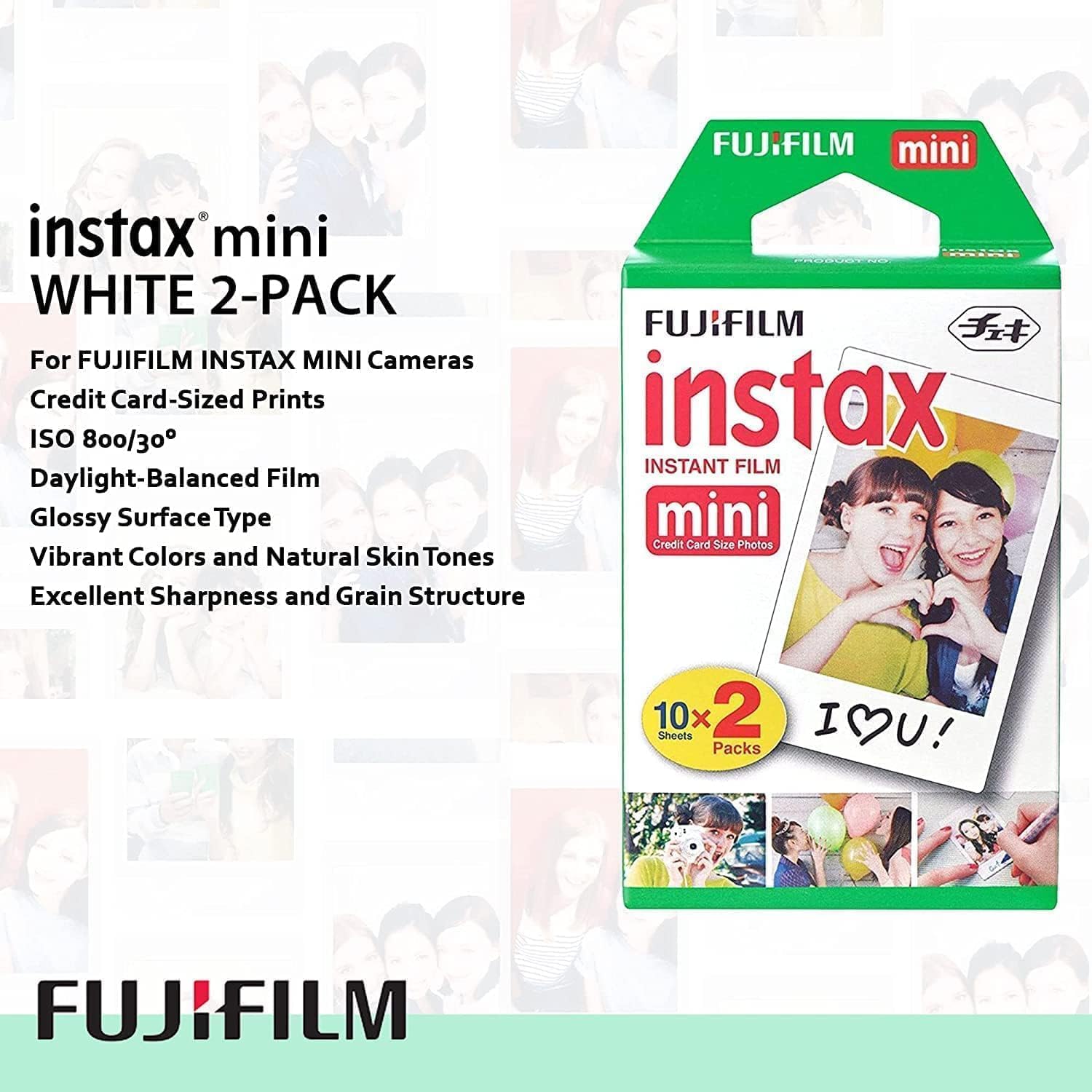 Fujifilm Instax Mini Link 3 Smartphone Printer with Instax Mini Films and Free Bonus Microfiber Cleaning Cloth... (Clay White, 4 x Twin Pack (80 Sheets))