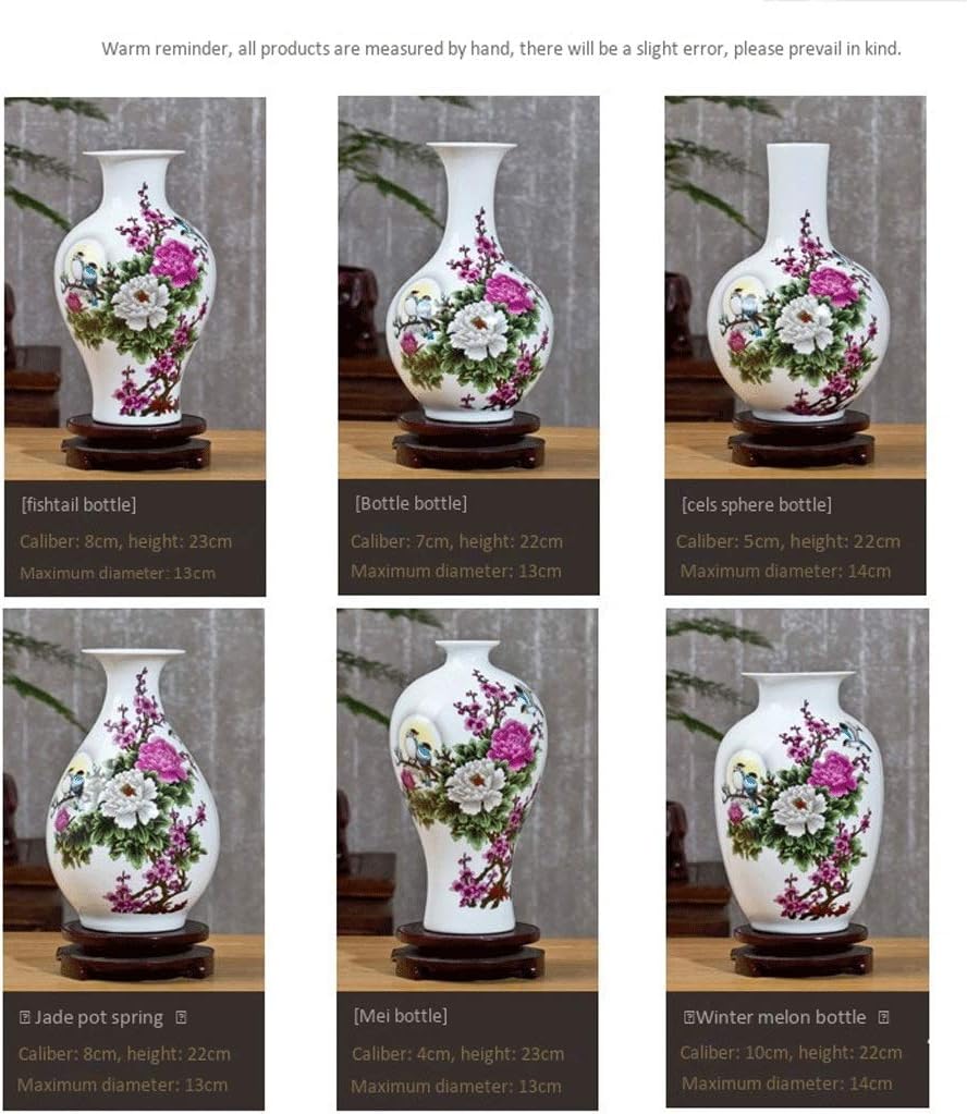 Vase Ceramic Small White Home Living Room Dried Flower Arrangement Flower Decoration Ornament (Melon)
