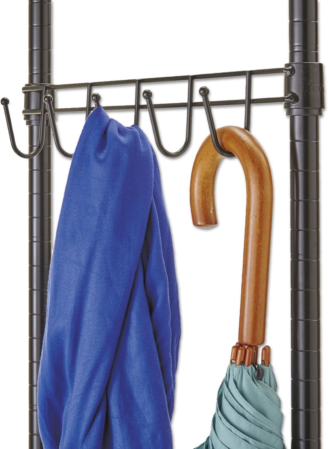 Alera GR364818BL Wire Shelving Garment Rack, Coat Rack, Stand Alone Rack, Black Steel w/Casters
