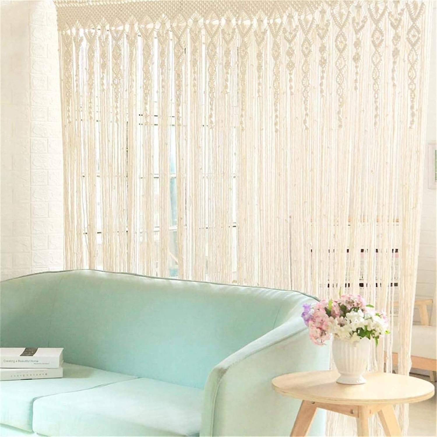 Modern Wall Decor Woven,Wall Hanging Art Tapestry, Macrame Wall Hanging Woven Tapestry Bohemian Macrame Curtain Door Curtain Wall Hanging Tapestry for Doorway, Window, Wedding Backdrop ( 90*180cm)