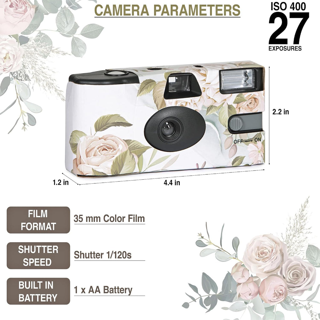 1 Shot Disposable Camera Wedding Bulk – 10-Pcs Wedding Disposable Cameras 27 Exp. – Film Camera Disposable for Wedding, Party, Baby Shower, Travel, Party Favors – Single-Use ISO400 Film Camera 35mm
